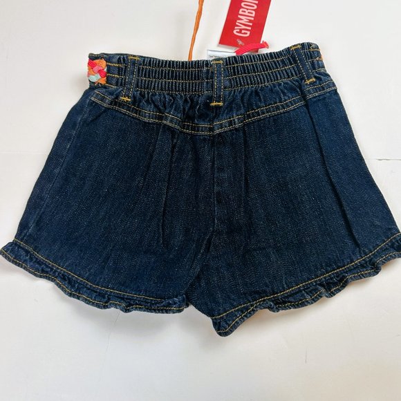 NWT Gymboree Girl Braided Belt Denim Short & Smocked Tiered Ruffle Tank Size 4T - Picture 4 of 7